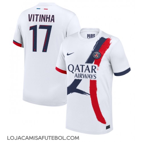 Camisa de Futebol Paris Saint-Germain Vitinha #17 Equipamento Secundário 2024-25 Manga Curta